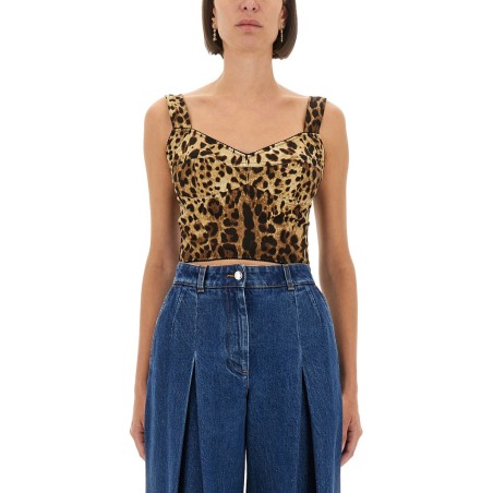 LEOPARD PRINT CHARMEUSE BUSTIER