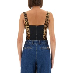 LEOPARD PRINT CHARMEUSE BUSTIER