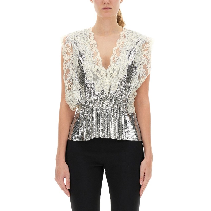 LACE AND SEQUIN TOP