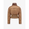 Technical fabric and shearling down jacket