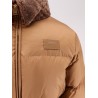 Technical fabric and shearling down jacket