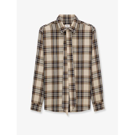 Cotton tartan lavallière shirt