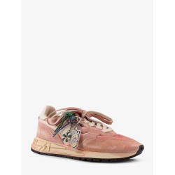 Mesh and suede sneakers with charm detail