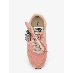 Mesh and suede sneakers with charm detail