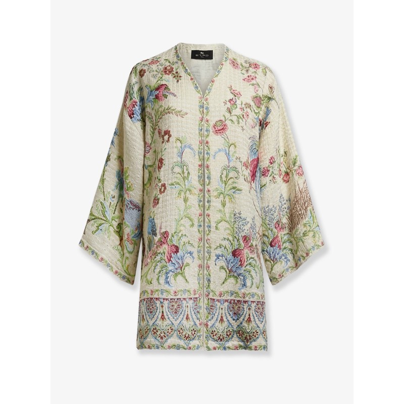 Multicolor cotton blend kimono