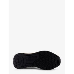 Suede and mesh sneakers with logo on the side