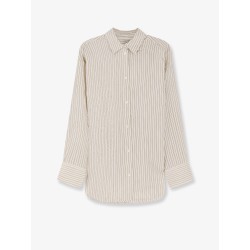 Oversized striped silk shirt