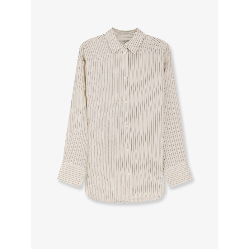Oversized striped silk shirt