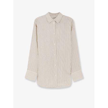 Oversized striped silk shirt