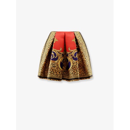 Cheetah Barocco silk duchesse skirt