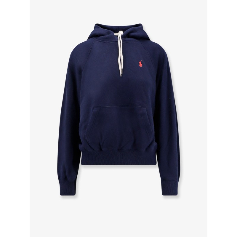 Cotton blend sweatshirt with hood