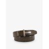 Leather belt with croco effect