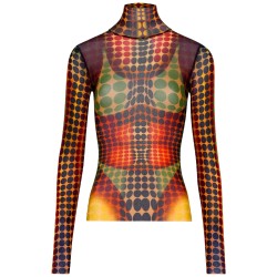 HIGH NECK TOP WITH PRINT