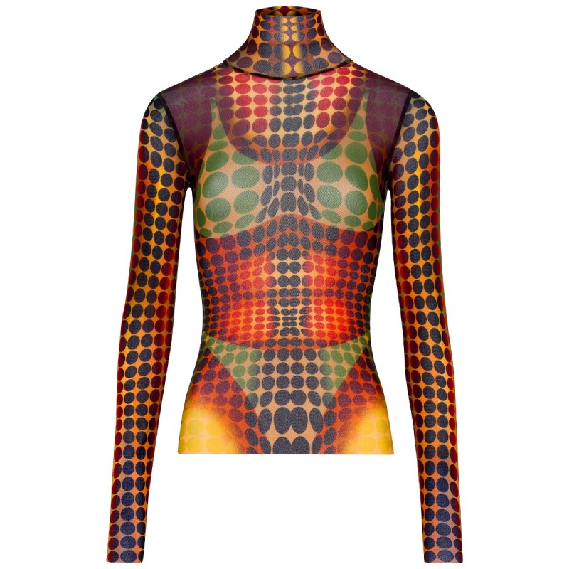 HIGH NECK TOP WITH PRINT