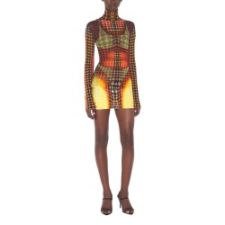 HIGH NECK TOP WITH PRINT