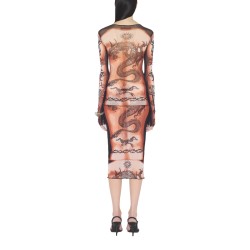 MIDI SKIRT WITH "SAFE SEX TATOO" PRINT