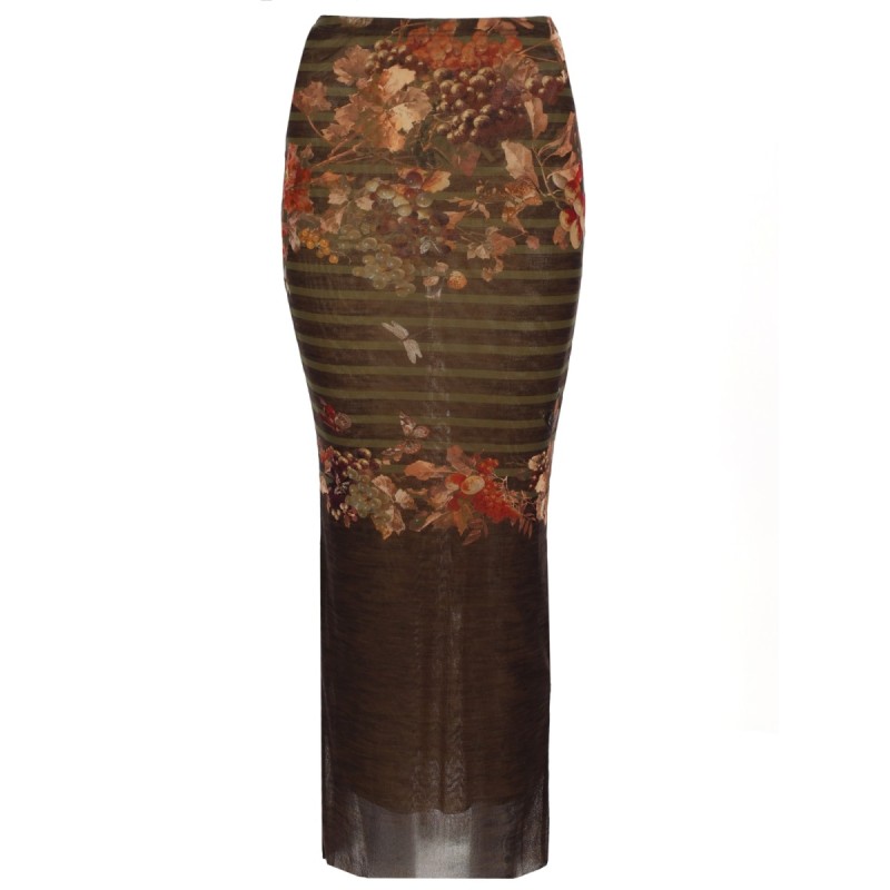 LONG SKIRT WITH "MARINIERE GRAPE" PRINT