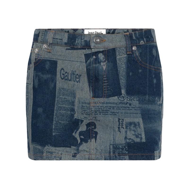 MINISKIRT WITH "NEWSPAPER" PRINT