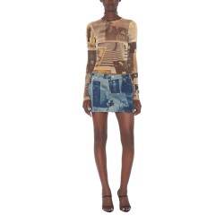 MINISKIRT WITH "NEWSPAPER" PRINT