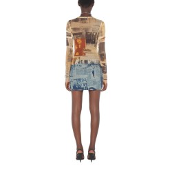 MINISKIRT WITH "NEWSPAPER" PRINT