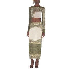 TOP WITH "CARTOUCHE" PRINT