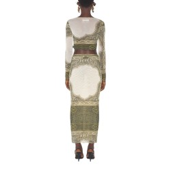 TOP WITH "CARTOUCHE" PRINT