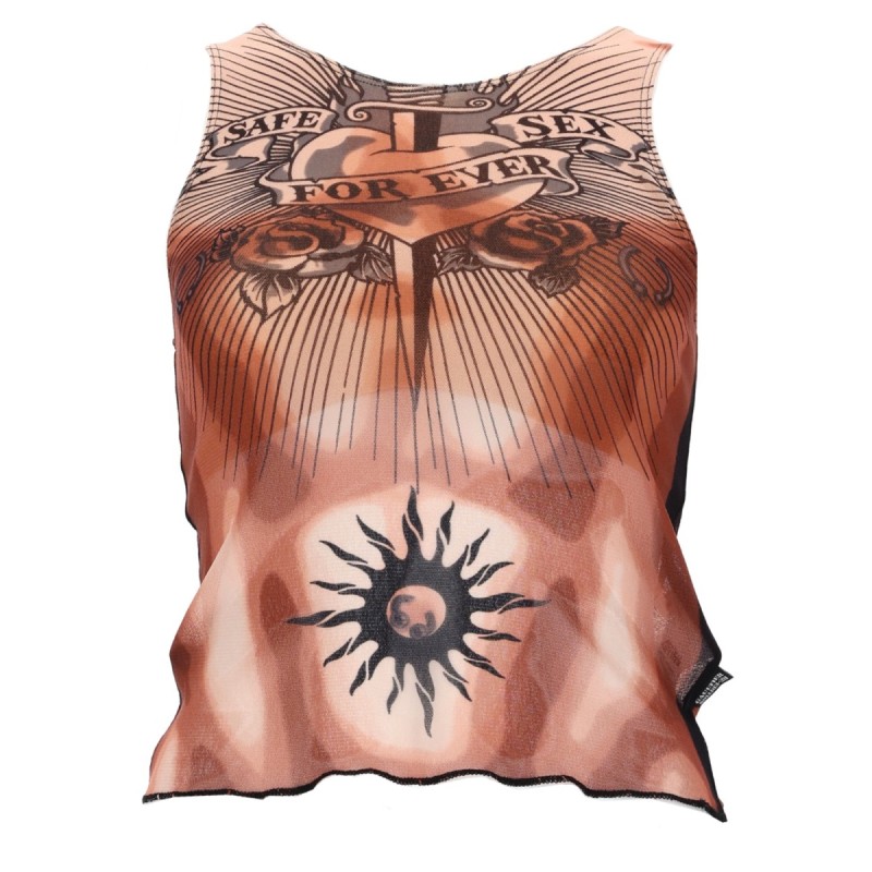 "SAFE SEX TATOO" PRINT TOP
