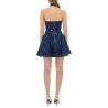 DENIM FLARED MINI DRESS