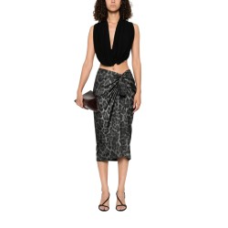 SILK MIDI SKIRT