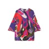 ORCHID PRINT CAPE BLOUSE