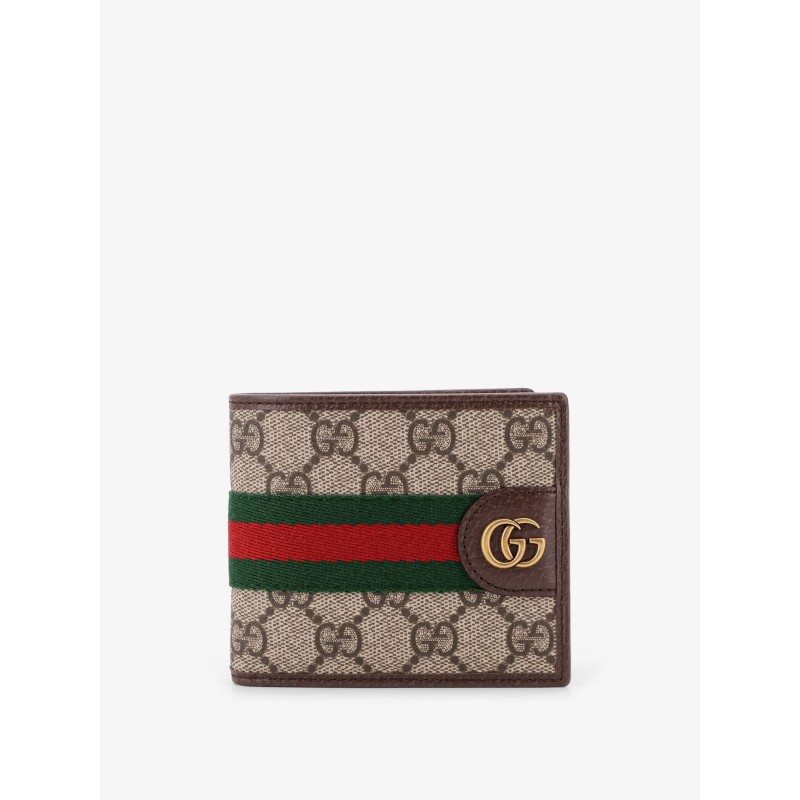 Coated canvas wallet with GG motif
