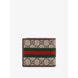 Coated canvas wallet with GG motif