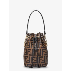 Mini Mon Tresor leather bucket bag with all-over FF motif