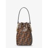 Mini Mon Tresor leather bucket bag with all-over FF motif