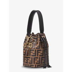 Mini Mon Tresor leather bucket bag with all-over FF motif