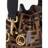 Mini Mon Tresor leather bucket bag with all-over FF motif