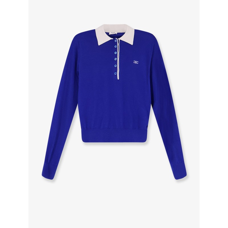 Cashmere and silk polo shirt with logo embroidery on the front