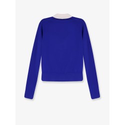 Cashmere and silk polo shirt with logo embroidery on the front