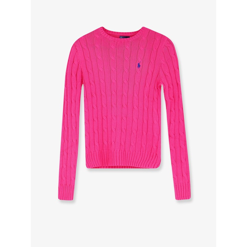 Cotton sweater with embroidered logo on the front