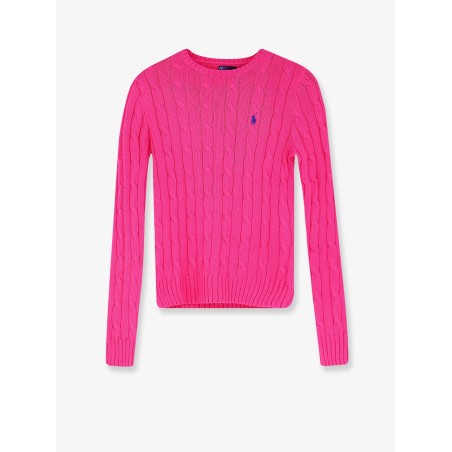 Cotton sweater with embroidered logo on the front