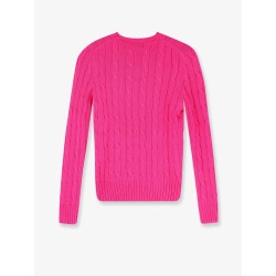 Cotton sweater with embroidered logo on the front