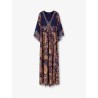 Multicolor viscose long dress