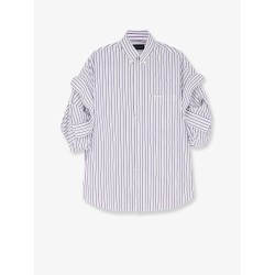 Tucked Sleeve striped cotton shirt