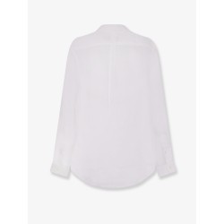 Linen shirt with embroidered logo on the front