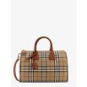 Coated canvas handbag with check pattern