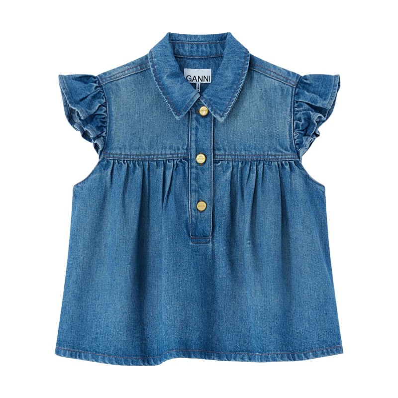 SLEEVELESS TOP WITH COLLAR