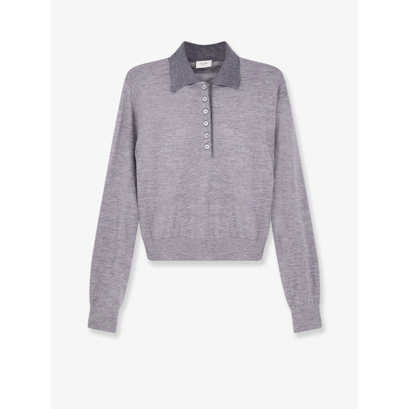 Cashmere and silk polo shirt with embroidery logo on the front