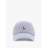Striped cotton blend baseball hat