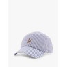 Striped cotton blend baseball hat