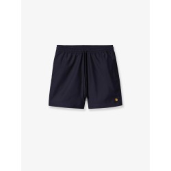 Nylon swim trunks with contrasting embroidered logo